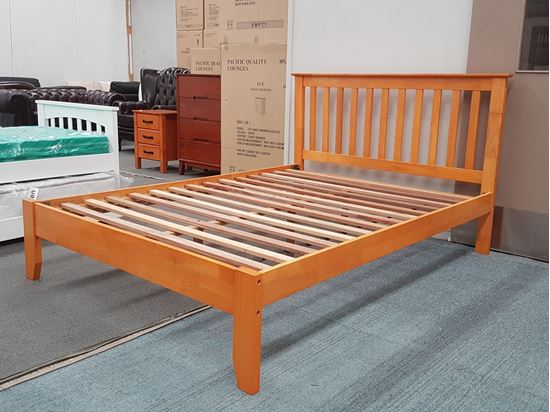 Picture of SH1 Double Bed Solid Hardwood Honey Oak Colour Malaysian Made