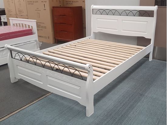 Picture of Flora Super King Bed Solid Hardwood White Malaysian Made