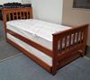 Picture of Cooper Single Bed Solid Hardwood with Pop Up Trundle Oak Malaysian Made