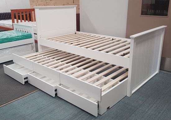 Eddie King Single Bed 3 Drawers Trundle, King Single Bed Frame And Mattress
