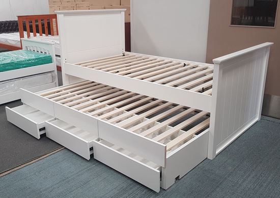 Furniture Place Nz Eddie King Single Bed 3 Drawers Trundle White Malaysian Made Eddie King Single Bed 3 Drawers Trundle, White King Size Bed With Drawers Underneath