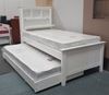 Picture of Kaylee King Single Bed Box Headboard Pop up Trundle White Malaysian Made