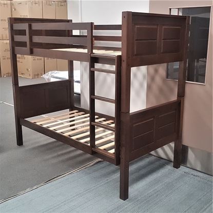 Picture of Gordon Higher Bunk Bed Single Solid Panels Cappuccino Malaysian Made