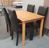 Picture of Alba Dining Table Wooden Slab 750X1200mm Beech with 4 Black Zoe Dining Chairs