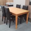 Picture of Alba Dining Table Wooden Slab 900X1500mm Beech with 4 Black Zoe Dining Chairs