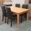 Picture of Alba Dining Table Wooden Slab 900X1500mm Beech with 4 Black Zoe Dining Chairs