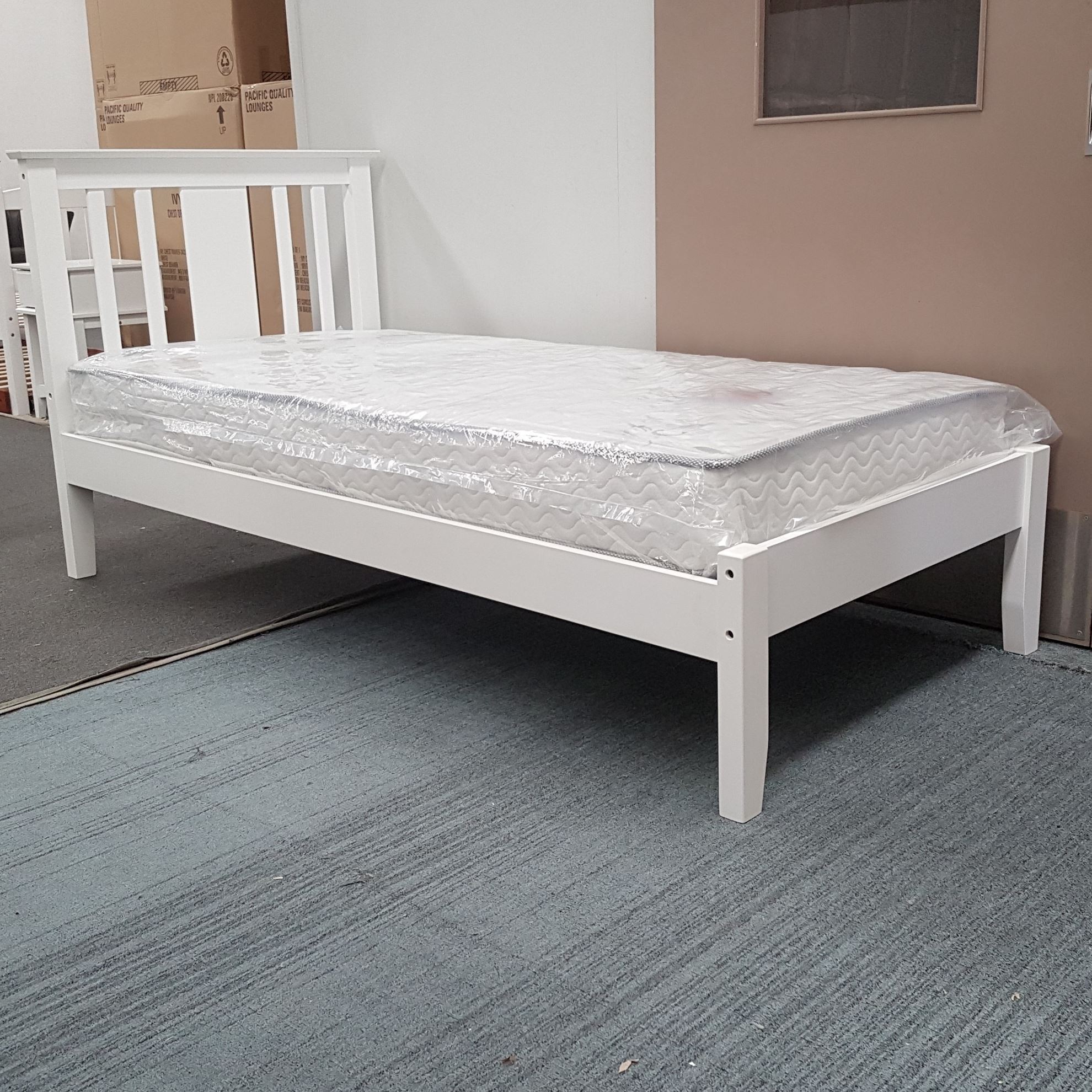 Furniture Place NZ Grace King Single Bed with Mattress Solid Hardwood