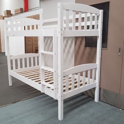 Miki Higher Solid Hardwood Bunk Bed in Single Size with White Finish – Premium Durable Design