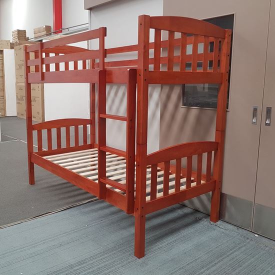 Miki Higher Solid Hardwood Bunk Bed in Single Size with Antique Oak Finish – Premium Durable Design