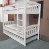 Picture of Miki Higher Bunk Bed Single with Trundle Solid Hardwood White Malaysian Made