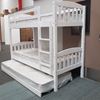 Picture of Miki Higher Solid Hardwood Bunk Bed with Trundle– Single (White) | Premium & Durable Design