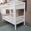 Miki Higher Solid Hardwood Bunk Bed with Mattresses in White finish, featuring premium craftsmanship and space-saving design