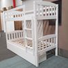 Picture of Miki Higher Solid Hardwood Bunk Bed with Drawers & Mattresses– Single (White) | Sturdy & Durable Design