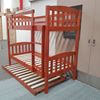 Picture of Miki Higher Solid Hardwood Bunk Bed with Mattresses– Single (Antique Oak) | Made in Malaysia