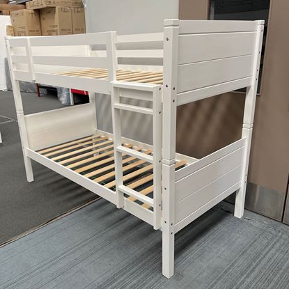 Picture of Yoko Bunk Bed White Single Solid Panels Malaysian Made
