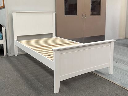 Picture of Eddie Solid Hardwood King Single Bed – White Finish Crafted for Excellence
