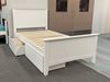 Picture of Eddie King Single Bed  with Drawers Solid Hardwood White Malaysian Made