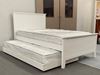 Picture of Eddie King Single Bed with Pop Up Trundle Mattresses Solid Hardwood White Malaysian Made