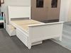 Picture of Eddie King Single Bed  with Drawers Mattress Solid Hardwood White Malaysian Made