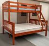 Picture of Miki Solid Hardwood Bunk Bed with Mattresses– Double Single (Oak) | Premium & Durable