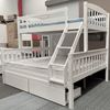 Picture of Miki Double Bunk Bed with Mattresses Solid Hardwood White Colour