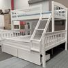 Miki Higher Solid Hardwood Bunk Bed with Drawers & Mattresses in Double Single Size with White Finish – Premium Durable Design
