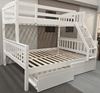 Picture of Miki Queen Bunk Bed  with Drawers Solid Hardwood White Colour Malaysian Made