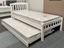 Picture of Miki Solid Hardwood Single Bed with Trundle & Mattresses (White) | Made in Malaysia
