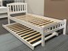 Picture of Miki Single Bed with Trundle Mattresses Solid Hardwood White Malaysian Made
