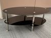 Picture of Flint Coffee Table Black Tempered  Glass  Oval Shape (990mmX590m)