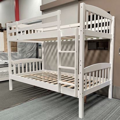 Miki Higher King Single Hardwood Bunk Bed in White – Sleek & Durable
