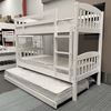 Picture of Miki Solid Hardwood Bunk Bed with Trundle– Single (White) | Premium & Durable Design