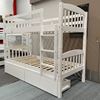 Picture of Miki Solid Hardwood Bunk Bed with Drawers & Mattresses– Single (White) | Sturdy & Durable Design
