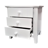 Picture of IVY Bedside Table 3 Drawer Fully Assembled White Malaysian (22.5kg Weight)