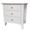 Picture of IVY Bedside Table 3 Drawer Fully Assembled White Malaysian (22.5kg Weight)