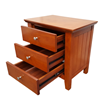 Picture of IVY Bedside Table 3 Drawer Fully Assembled Antique Oak Malaysian Made (22.5kg Weight)