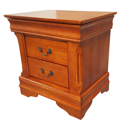 Picture of Anna Bedside Table 3 Drawer Fully Assembled Oak Malaysian (30kg Weight)