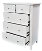 Picture of IVY Tallboy 5 Drawer Fully Assembled White Malaysian Made (65kg Weight)