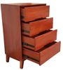 Picture of T-REX Tallboy 4 Drawer Fully Assembled Slim Design Oak Malaysian Made (45kg Weight)