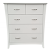 Picture of KIA Tallboy 5 Drawer Fully Assembled White Curvaceous Sides Malaysian Made (60kg Weight)