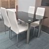 Picture of Melody Dining Table Black Glass 1.5X0.9m with 4 White Mila Dining Chair