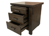 Picture of Seattle Bedside Table 3 Drawer Fully Assembled Brown Wash Malaysian