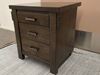 Picture of Seattle Bedside Table 3 Drawer Fully Assembled Brown Wash Malaysian