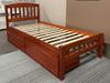Picture of Miki Single Bed with Drawers Mattress Solid Hardwood Antique Oak Malaysian Made