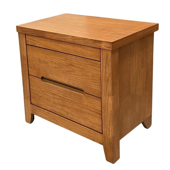 Picture of Hartlepool Bedside Table 3 Drawer Fully Assembled Ori Oak Colour Malaysian Made (25kg Weight)