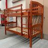 Miki Solid Hardwood Bunk Bed in Single Size with Antique Oak Finish – Premium Durable Design