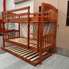 Picture of Miki Solid Hardwood Bunk Bed with Mattresses– Single (Antique Oak) | Premium & Durable Design