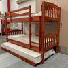 Picture of Miki Bunk Bed Single with Trundle Solid Hardwood Antique Oak Malaysian Made