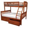Picture of Miki Solid Hardwood Bunk Bed with Mattresses– Double Single (Oak) | Premium & Durable