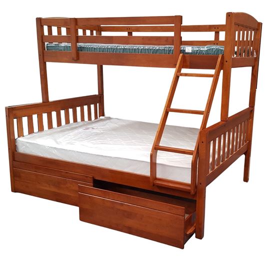 Furniture Place NZ Miki Queen Bunk Bed with Drawers Mattresses Solid